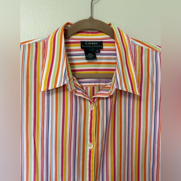 Lauren Ralph Lauren cotton Multicolor Striped Woman’s button down Shirt - Picture 2 of 11
